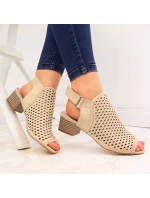 Dámské vestavěné ažurové sandály béžové Sabatina
