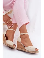Dámské sandály na platformě s pleteným Wrangler 20261086.06V světle béžové Dámské sandály na platformě s pleteným Wrangler 20261086.06V světle béžové