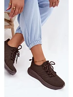 Lehké sportovní slip-on boty dámské textilní Big Star UU274055 Čokoládové Lehké sportovní slip-on boty dámské textilní Big Star UU274055 Čokoládové