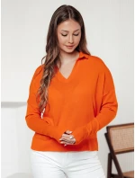 Dámský oversize svetr VISTILLA orange FashionStreet MY2414