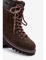 Semišové Zateplené Boty Trapery Pánské Big Star OO174644 Hnědé Semišové Zateplené Boty Trapery Pánské Big Star OO174644 Hnědé