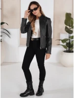 Dámská kožená bunda černá FashionStreet TY5202