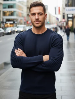 Pánský tmavě modrý svetr WX2297z