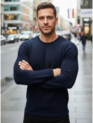 Pánský tmavě modrý svetr WX2297z