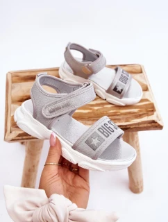 Dětské sandály na suchý zip Big Star LL374194 stříbrne