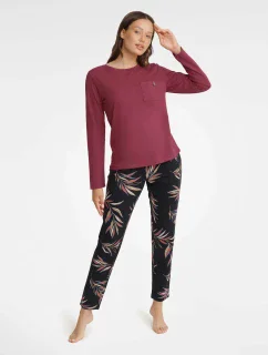 Zahradní pyžamo 40929-83X Bordó a černá - Henderson Ladies