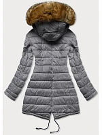 Dámská oboustranná zimní bunda army-grey (m-21508)