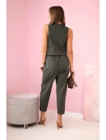 Set vesta + kalhoty khaki