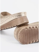 Exkluzívní  nazouváky dámské zlaté platforma