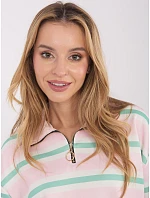 Dámská světle růžová mikina na zip s límečkem Goodlookin (9981) Dámská světle růžová mikina na zip s límečkem Goodlookin (9981)