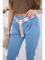 Kalhoty Puntor s páskem džínovina
