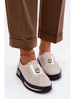 Dámské pohodlné boty z pravé kůže S.Barski LR61-7092 Béžové Dámské pohodlné boty z pravé kůže S.Barski LR61-7092 Béžové