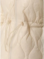 Dámská prošívaná bunda s kapucí ecru FashionStreet TY5533 Dámská prošívaná bunda s kapucí ecru FashionStreet TY5533