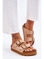 Klasické dámské pantofle Big Star LL274478 Béžové