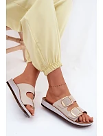 Dámské pantofle se zlatými sponami Inblu CP000061 Béžové