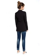 B030 Pletené sako bez límce - černé