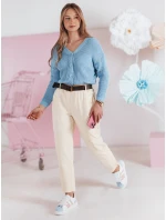 Dámské volnočasové kalhoty s páskem SOFELIA světle žluté FashionStreet UY2507