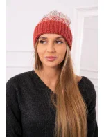 Dámská čepice Samara K346 červená+béžová Dámská čepice Samara K346 červená+béžová