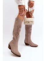 Zazoo 2909 Semišové Lodičky s Vyřezáváním na Nízkém Podpatku Bežové Zazoo 2909 Semišové Lodičky s Vyřezáváním na Nízkém Podpatku Bežové