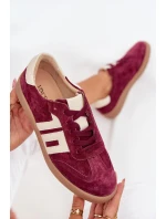 Dámské semišové sneakersy Vinceza 79557 bordové