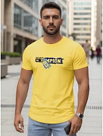 Pánské bavlněné tričko s potiskem žluté FashionStreet NX5017R