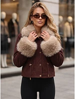 Dámská bordová bunda FashionStreet TY5706 Dámská bordová bunda FashionStreet TY5706