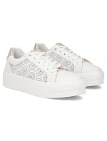 Bílé kožené polobotky na platformě Filippo DP7668/26