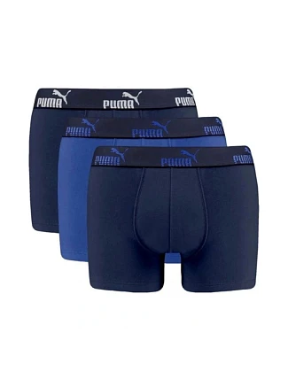 Puma boxerky, pánské spodky Boxershorts, balení po 3 kusech, modré, tmavě modré Puma boxerky, pánské spodky Boxershorts, balení po 3 kusech, modré, tmavě modré