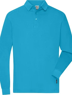 Daiber JN 1842 Pánské pracovní piqué polo s dlouhým rukávem 02.1842 turquoise