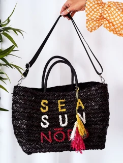 Pletena Kabelka Na Pláž NOBO XK0410 Černá