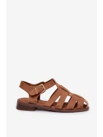 Dámské sandály Římské s Zlatým přezkou Camel Janessa