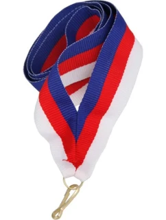 Stuha 22 mm - modrá, červená a bílá