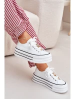 Dámské Tenisky Na Platformě Se Zlatými Doplňky Bílé Fiorina