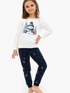 DÍVČÍ DĚTSKÉ PYŽAMO DR 977/189 ZASNĚŽENÝ DEN