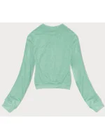 Tenká krátká dámská tepláková mikina v mátové barvě (8B938-61)