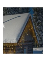 VÁNOČNÍ STROMEK SVĚTLA VENKOVNÍ SVĚTLO OPONA 360 VEDL ČASOVAČ TEPLÁ BÍLÁ PRŮHLEDNÝ KABEL