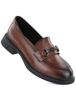 Dámské kožené polobotky lords hnědé Vinceza 39991