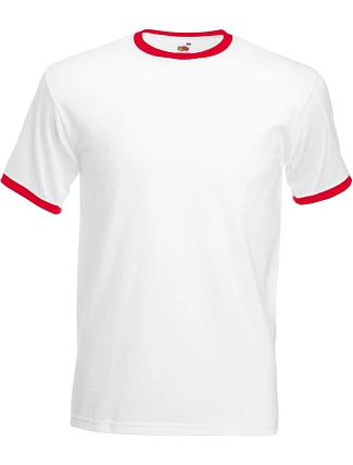Fruit of the Loom Ringer T Racerback tričko 16.1168 white/red