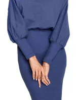 M690 Kombinované pletené šaty - černé