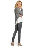 M333 Asymetrická vrstvená halenka - šedá M333 Asymetrická vrstvená halenka - šedá