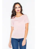 SLEVA Dámská halenka M182 pudr růžová - Figl SLEVA Dámská halenka M182 pudr růžová - Figl