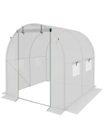 ZAHRADNÍ TUNEL 200x200x200 cm PE BÍLÁ OCELOVÁ KONSTRUKCE