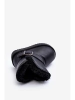 Dětské ekologické kožené sněhule s popruhem černé Orinor