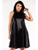 Dámské šaty A563 Černá s flitry -  Awama