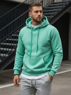 Pánská mikina s kapucí mint FashionStreet BX4946