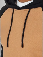Pánská základní mikina s kapucí ve velbloudí barvě FashionStreet BX5891