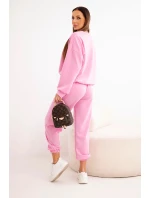 Dámská souprava srdíčkovým výřezem v jasně růžové barvě