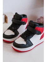 Dětské vysoké sportovní boty bílo-červené Teredite