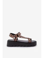 Zdobené Sandály Na Platformě Leopardí Hnědé Tatellia Zdobené Sandály Na Platformě Leopardí Hnědé Tatellia