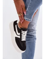 Dámské tenisky na platformě z eko semiše Černé Cadrina